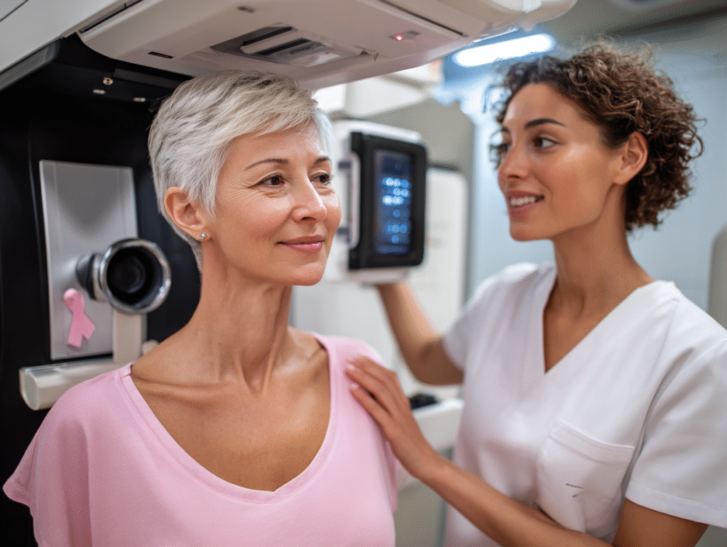 u2823266318 a woman calmly undergoing a mammogram scan with a 0bd4144d ed43 43c7 9f3f 2aedbc044bef 3